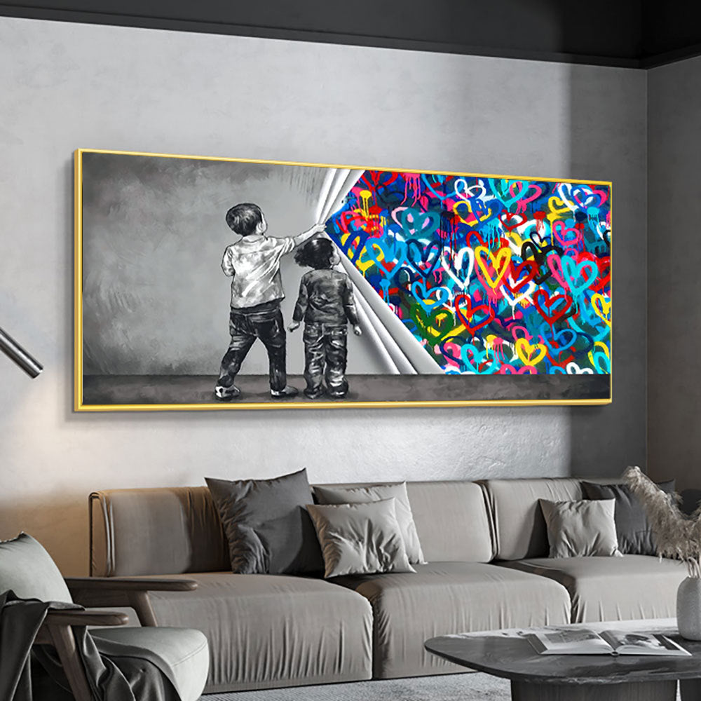 Children's Graffiti Wall Art Canvas Abstract